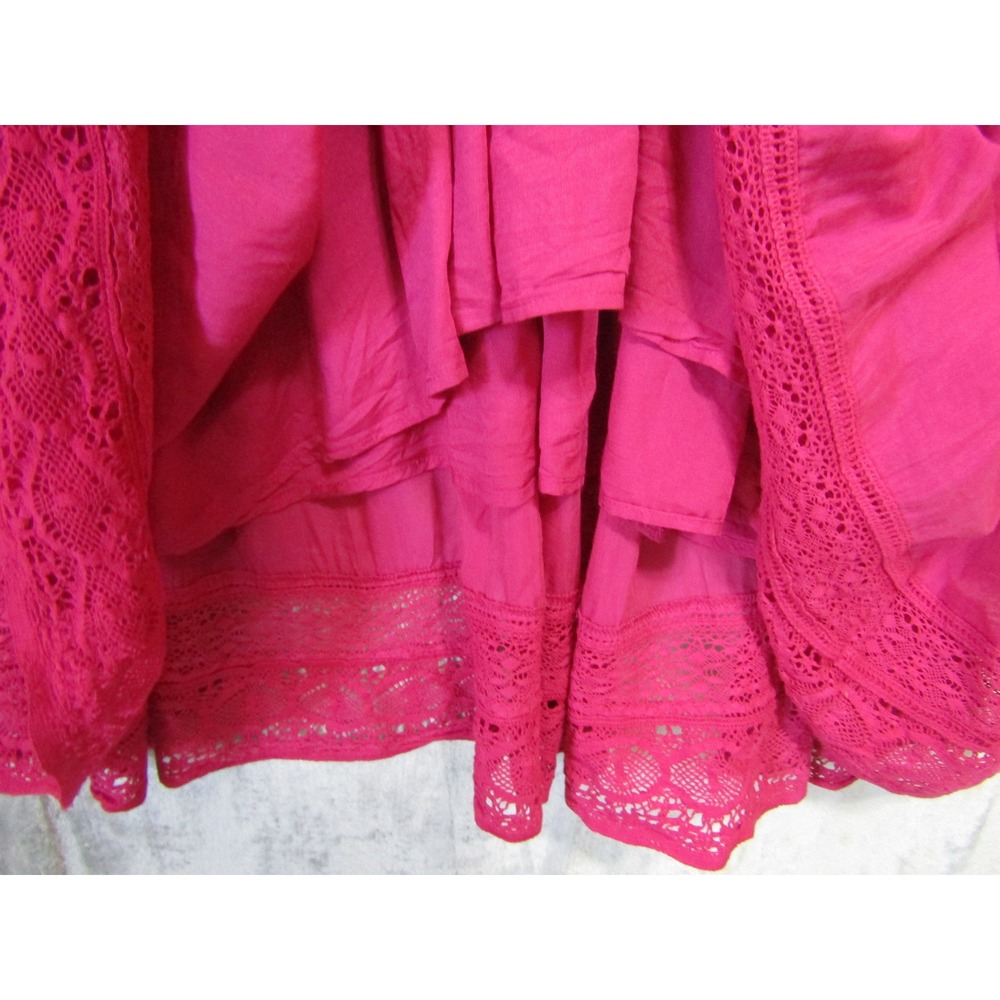 Sundance Maxi Dress Womens XL Pink Excellent Boho Crochet Lace Tiered Sleeveless - Picture 5 of 11